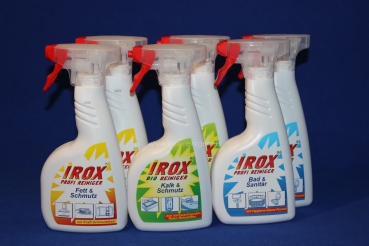 IROX Kombi-Set 3 - Fett/Schmutz - BIO Kalk Reiniger - Bad/Sanitär Reiniger